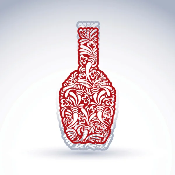 Flower-patterned bottle — Stock Vector