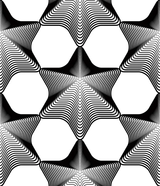 Continuous pattern with graphic lines — Stock Vector