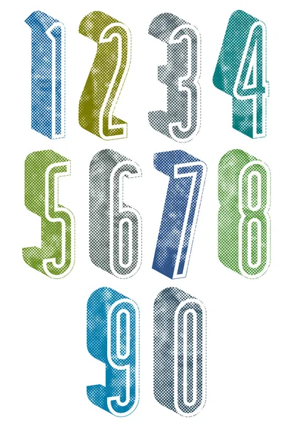 3d tall numbers — Stock Vector