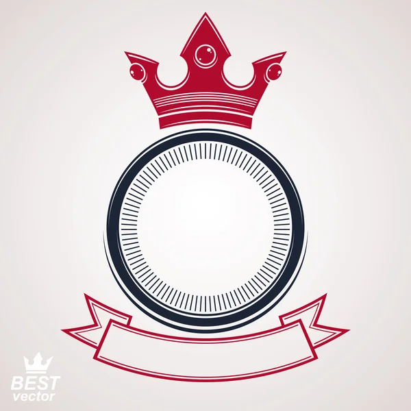 Circle with royal crown — Stock Vector