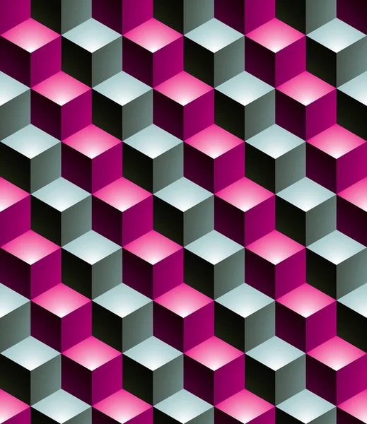 Modèle sans couture avec cubes 3D — Image vectorielle