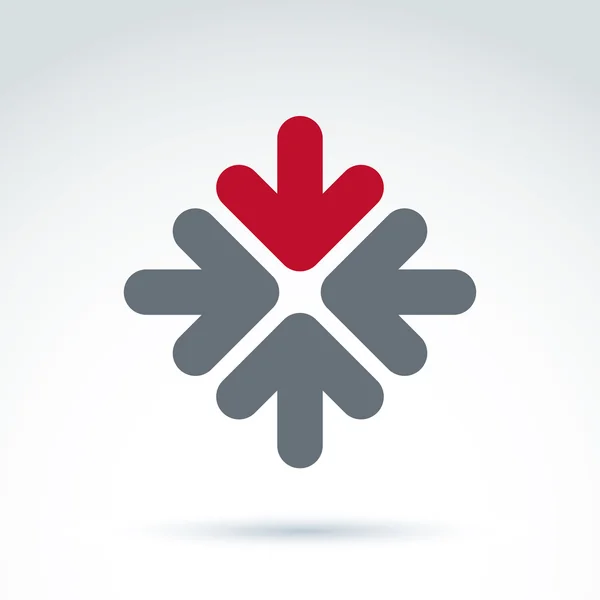 Emblema com setas multidirecionais — Vetor de Stock