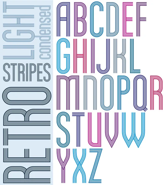 Retro striped font — Stock Vector
