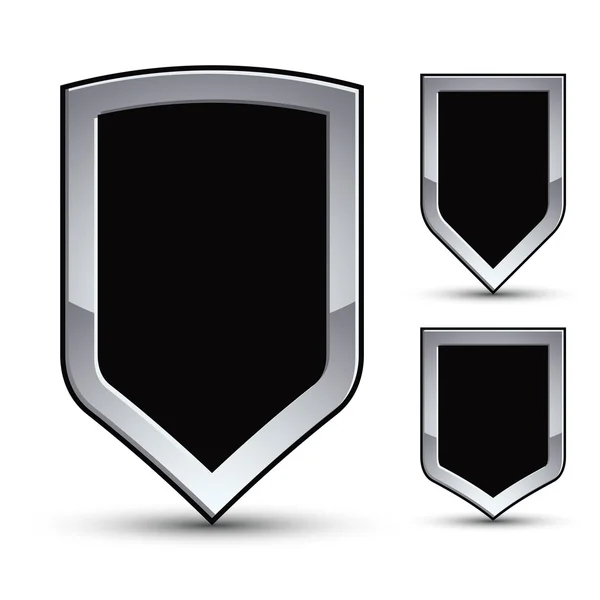 Conjunto de emblema negro heráldico — Vector de stock