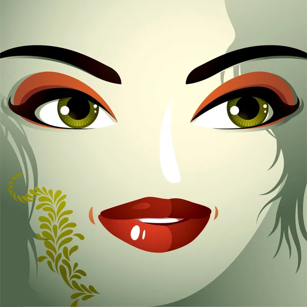 Young pretty lady — Stock Vector