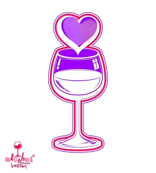 Wineglass 3d artistic illustration — Stock Vector