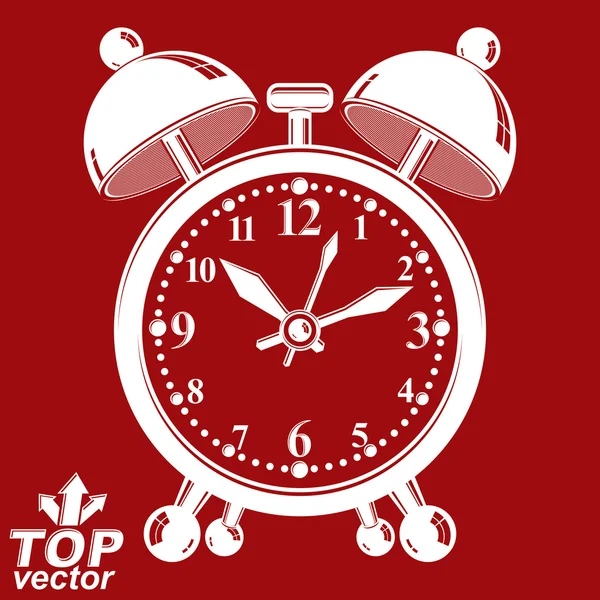 White alarm clock — Stock Vector