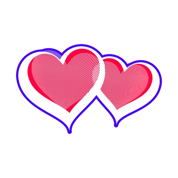Dvě milující srdce — Stockový vektor
