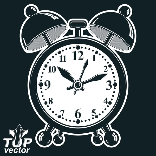 Relógio despertador preto e branco — Vetor de Stock