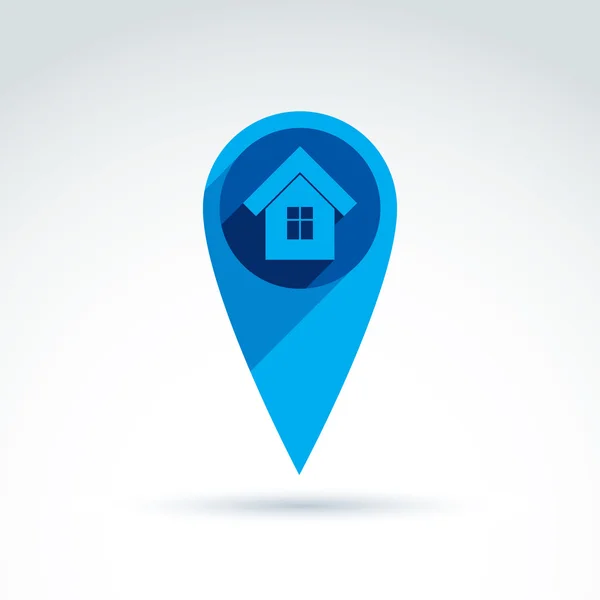 Map pointer with a house icon — Stock vektor