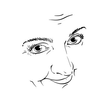 Siyah ve beyaz Bayan yüzü