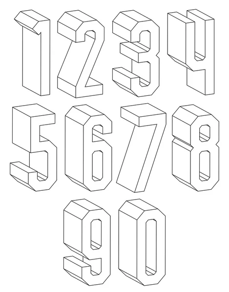 Black and white geometric numbers — ストックベクタ