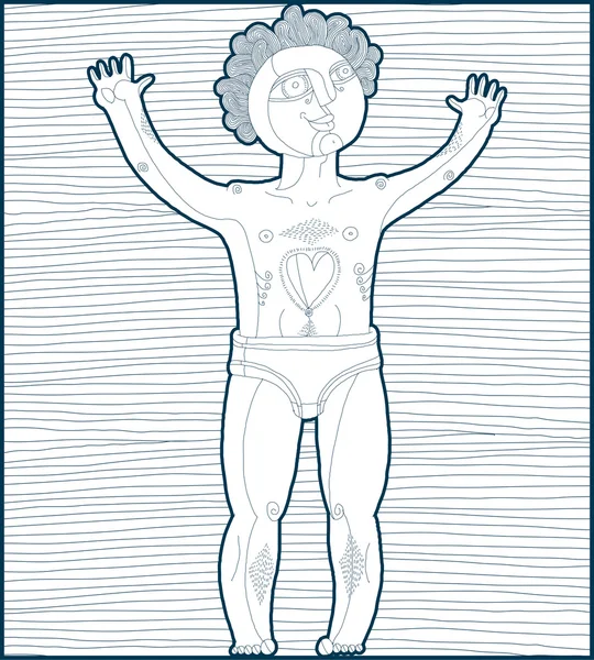 Hombre desnudo, concepto de Adán — Archivo Imágenes Vectoriales