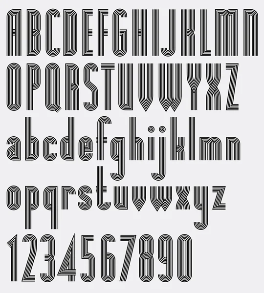 Ретро смугастий шрифту — стоковий вектор