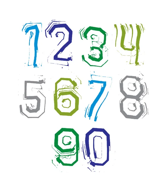 Handwritten numbers set — Stock Vector