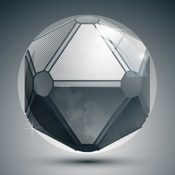 Esfera dimensional a escala de grises — Vector de stock