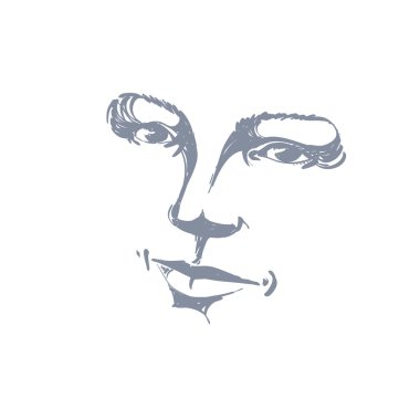 woman face black and white