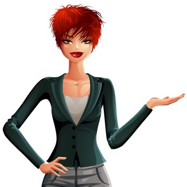 gorgeous  sexy  lady pointing