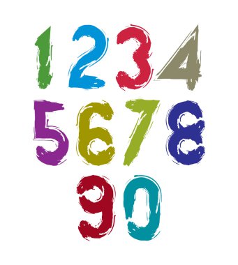 Çok renkli el yazısı numaraları