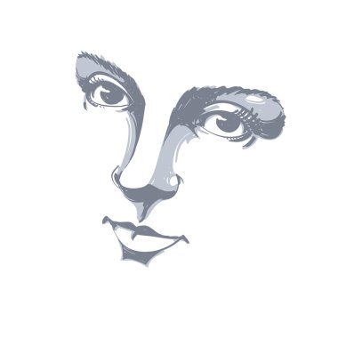 Siyah ve beyaz Bayan yüzü