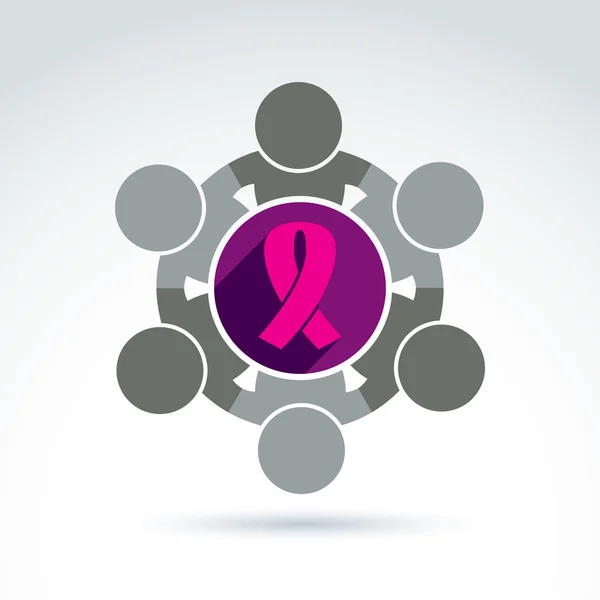 Idée de sensibilisation au cancer du sein — Image vectorielle