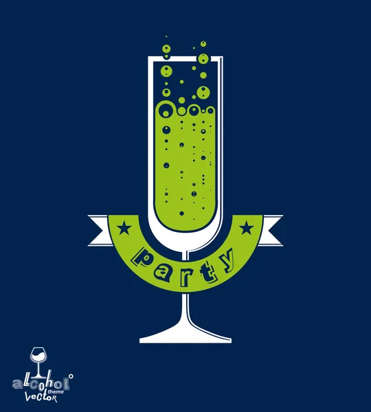 Party goblet with bubbles — ストックベクタ