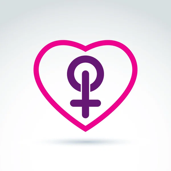 Heart with a female sign — Stockový vektor