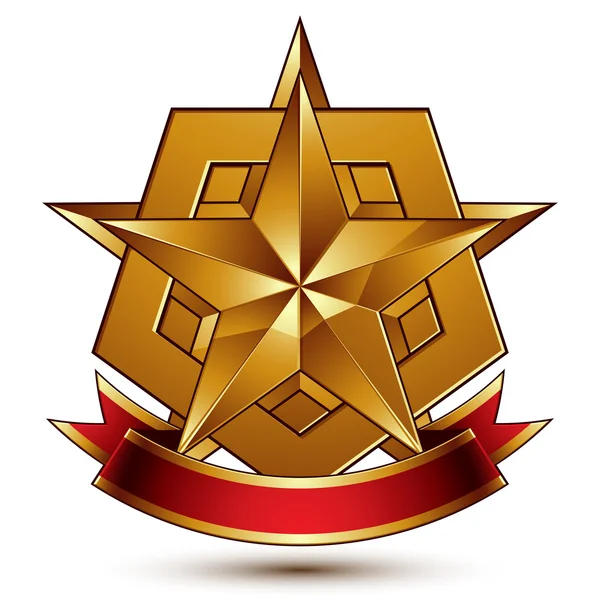 Pentagonal bintang emas - Stok Vektor