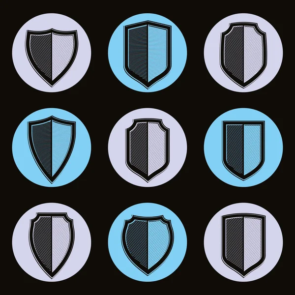 Defensa escudos colección — Vector de stock