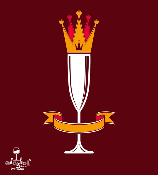 Champagne glass with crown — ストックベクタ