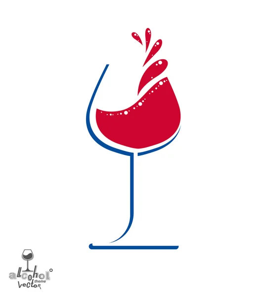 Copa de vino con salpicadura — Vector de stock