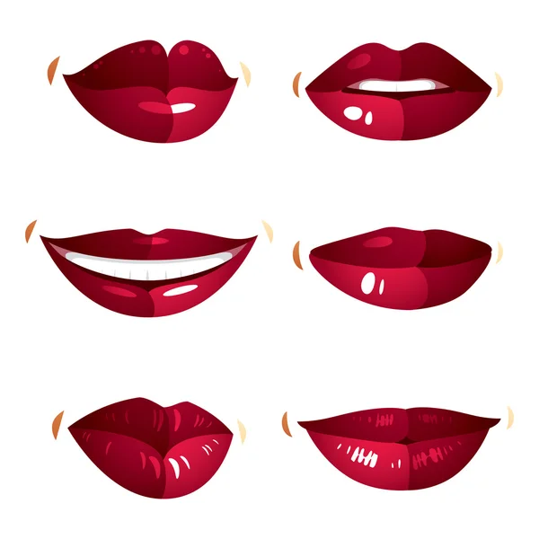 Female red lips — Stock Vector