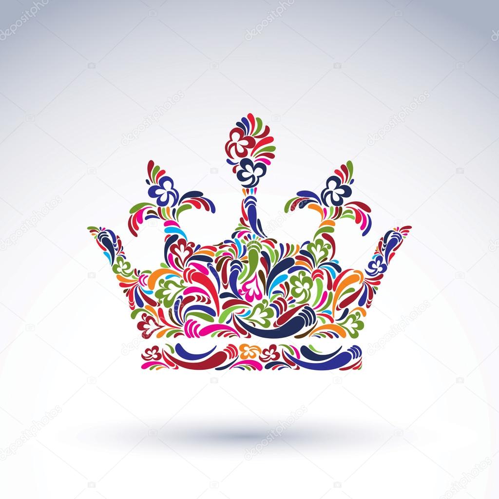 Luxury flower-patterned crown