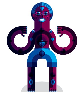 düz tasarım tuhaf karakter