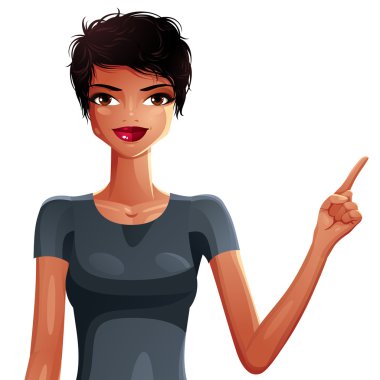 gorgeous  sexy  lady pointing