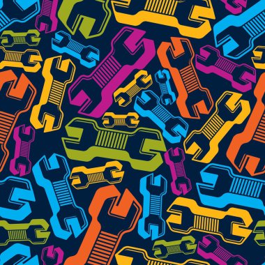 background with classic wrenches clipart