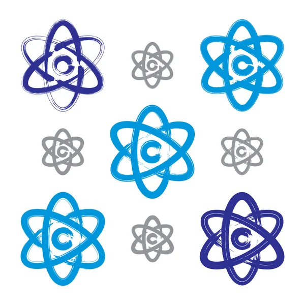 Simple molecule model icons — Stock Vector