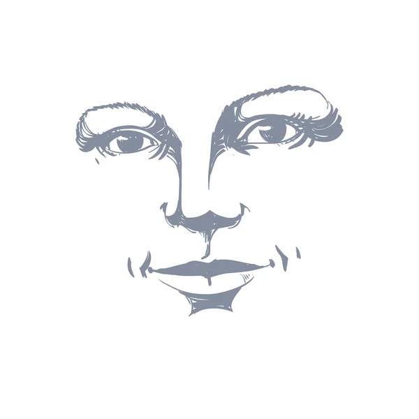 Woman face black and white — Stockvector