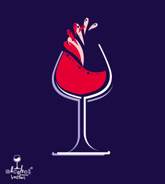 Wine goblet with splash — Stock Vector