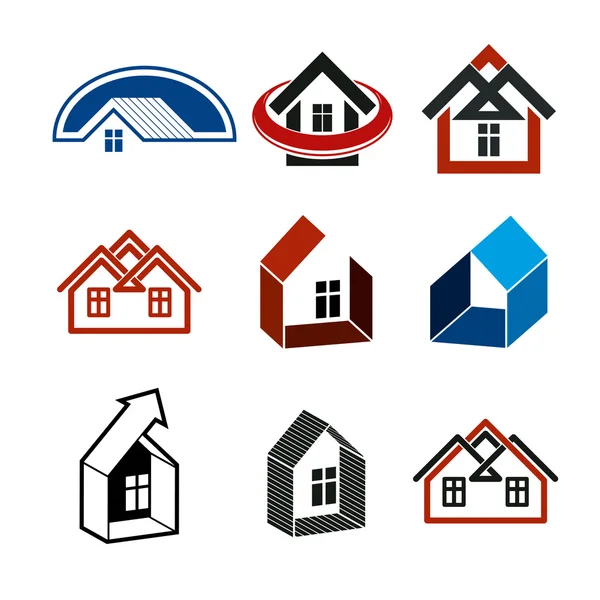 Simple house icons — Stock Vector