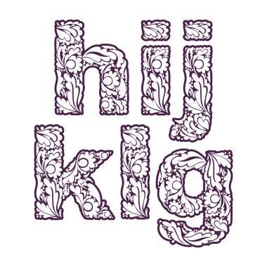 Retro flower-patterned letters