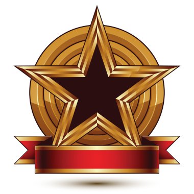 Golden glamorous pentagonal star
