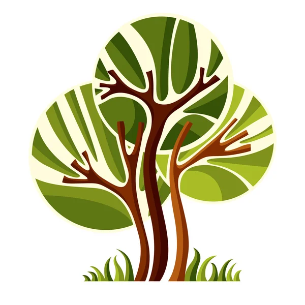 Umělecké stylizované kreativní stromy — Stockový vektor