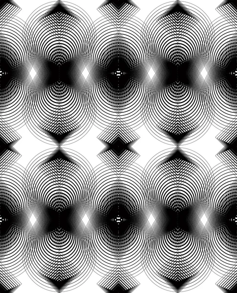 Monochrome stripy illusive endless pattern — Stock Vector