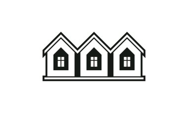 Simple monochrome cottages