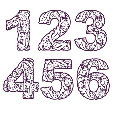 Stylish figures with herbal ornament