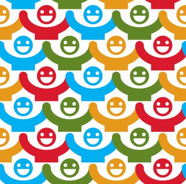 Seamless background with smiley faces clipart