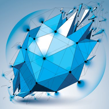 Soyut 3d yönlü mavi şekil