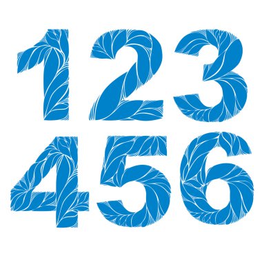 Blue elegant floral numbers