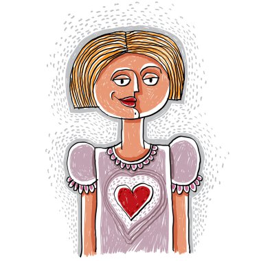 Happy girl in love clipart